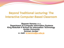 Beyond Traditional Lecturing: The Interactive Computer