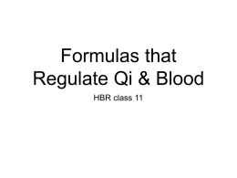 Formulas that Regulate Qi & Blood