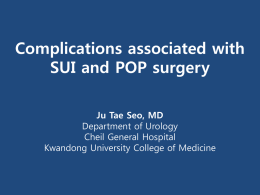 Management of intra-operative complications of SUI and POP