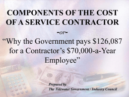 COMPONENTS OF THE COST OF A CONTRACTOR OR “Why I …