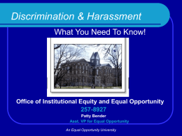 University of Kentucky Sexual Harassment Training