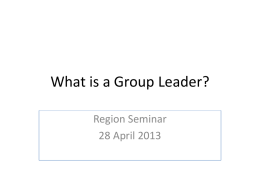 What is a Group Leader?