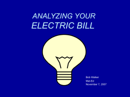ANALYZING YOUR ELECTRIC BILL