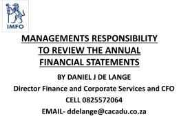 MANAGEMENTS RESPONSIBILITY TO REVIEW THE ANNUAL …
