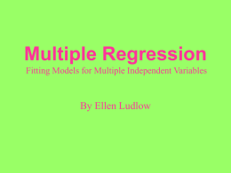 Multiple Regression Fitting Models for Multiple