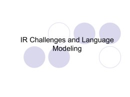 IR Challenges and Language Modeling