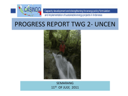 PROGRESS REPORT TWG 2- UNCEN
