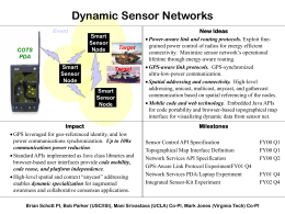 Dynamic Sensor Networks - Information Sciences Institute