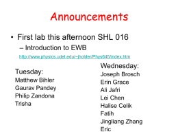 Phys 345 Electronics for Scientists