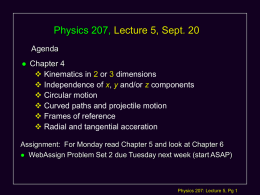 Physics 207: Lecture 2 Notes