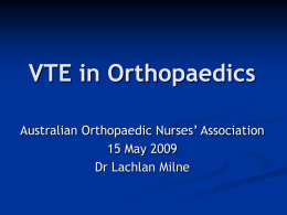 DVT in Orthopaedics