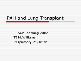 PAH and Lung Transplant