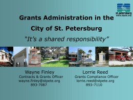 Grants Admin in CSP - Welcome to StPete.org