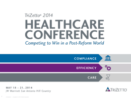 TriZetto 2014 Health Conference - Optimization
