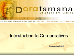 Introduction to co-operatives - Umgeni Water
