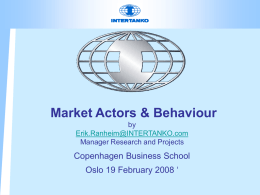 Market Actors & Behaviour