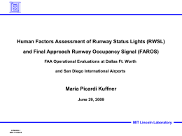 Human Factors Assessment of RWSLs and FAROS