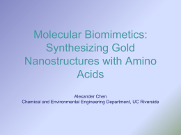 Molecular Biomimetics: Synthesizing Gold Nanostructures