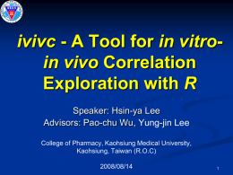 ivivc - A Tool for “in vitro