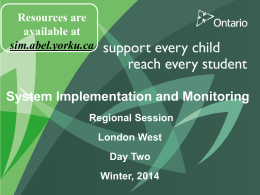 System Implementation and Monitoring: Regional Session