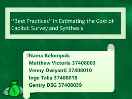 Best Practices” in Estimating the Cost of Capital: Survey