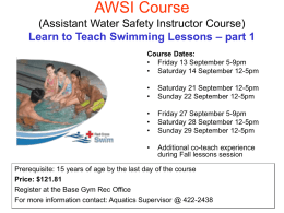 AWSI / WSI Combo Course (Assistant & Water Safety