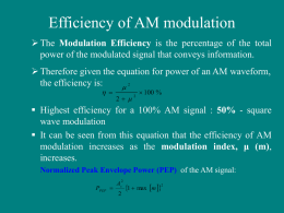Efficiency of AM modulation