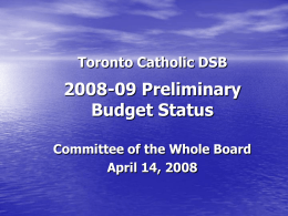 Presentation to Special Education Advisory Committee