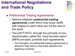 International Negotiations and Trade Policy