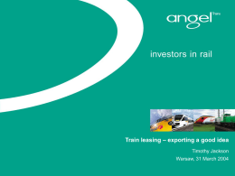 Leasing &ndash; an alternative for financing rolling stock