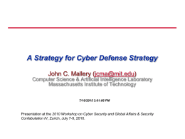 Possible International Workshops On Critical Cyber Policy