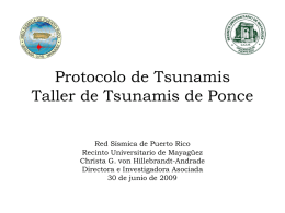 Protocolo de Tsunamis Taller de Tsunamis de Lajas