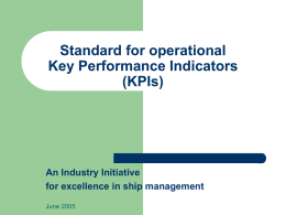 ISM Code – phase II ++++ Standard for operational Key