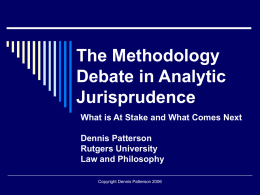 The Methodology Debate in Analytic Jurisprudence