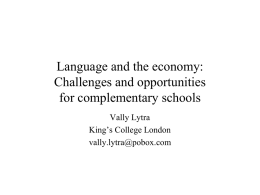 Language and the economy: Challenges and opportunities for