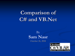Comparison of C# and VB.Net