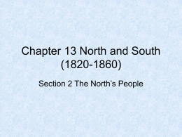 Chapter 13 North and South (1820