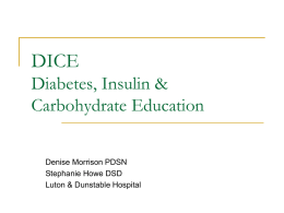 DICE Diabetes, Insulin & Carbohydrate Education