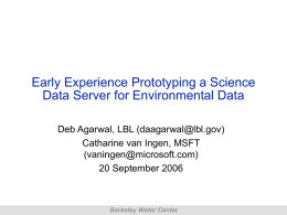 Early Experience Prototyping a Science Data Server for