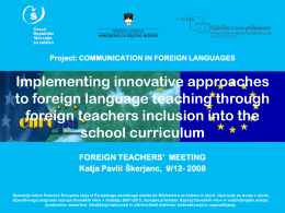 Project: COMMUNICATION IN FOREIGN LANGUAGES