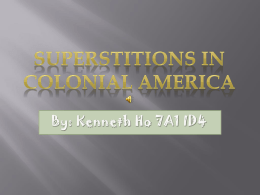 Superstitions in Colonial Times