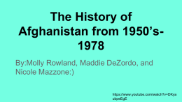 The History of Afghanistan from 1950’s-1978