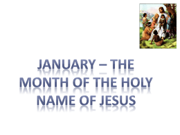 January – The Month of the Holy Name of Jesus