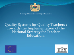 Quality Systems for Quality Teachers