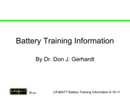 Battery Class - Welcome to LiFeBATT website!