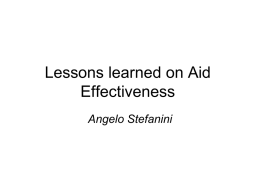 Lessons learned on Aid Effectiveness