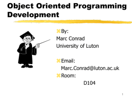 Object Oriented Programming Development