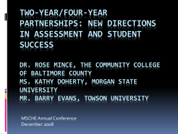 Two-year/Four-year Partnerships: New Directions in