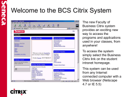 Welcome to the BCS Citrix System