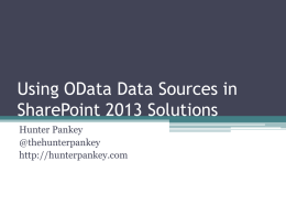 Using OData Data Sources in SharePoint 2013 Solutions